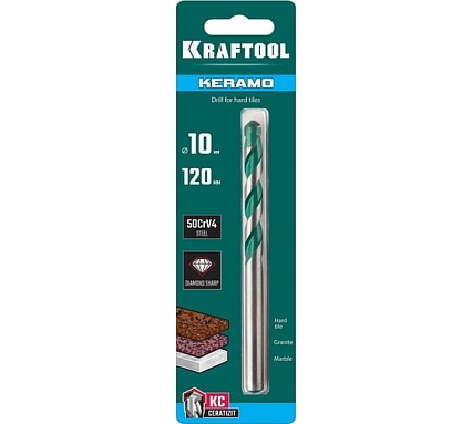 Сверло по керамограниту Kraftool Keramo 10x120 мм 29175-120-10