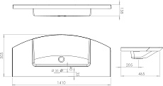 Раковина De Aqua Лонг New WL 140 140 см