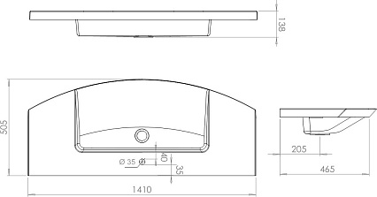 Раковина De Aqua Лонг New WL 140 140 см