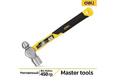 Рихтовочный молоток Deli 450гр DL443016 ( фиберглассовая рукоять, плоский и сферический бойки) 98442