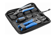 Набор клещей для обжима проводов Hoegert Technik со сменными матрицами, 6 шт. HT1P177