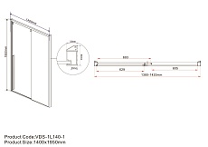 Душевая дверь Vincea Lugano VDS-1L-1 140x195 хром, прозрачная