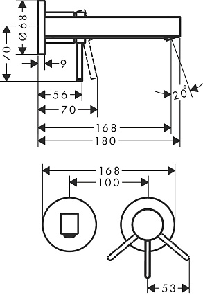 Смеситель для раковины Hansgrohe Finoris 76051000 с изливом 16,8 см, хром