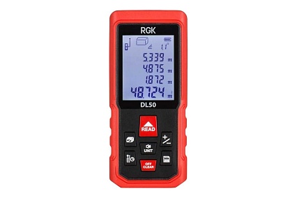 Лазерный дальномер с угломером RGK DL50 С ПОВЕРКОЙ 755696