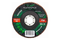 Круг лепестковый керамический торцевой 125x22.2 мм, P36 Rockforce RF-FD536Q(52001)