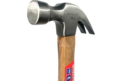 Молоток столярный с деревянной рукояткой WORKPRO 450гр WP241006