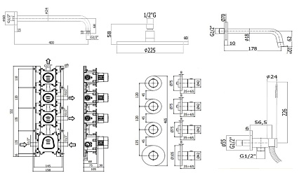 Душевой набор Paffoni Modular Box KITMB019CR045 душ 22.5 см, излив 17.5 см, хром