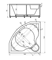 Акриловая ванна Aquatek Сириус 164х164 см