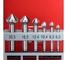 Набор зенковок 6 шт, 6.3-20.5 мм, HSS-G, 90 градусов RUKO 102152
