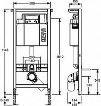 Инсталляция для унитаза MEPA VariVIT P3 512319, с кнопкой