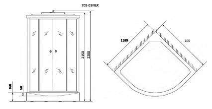 Душевая кабина Niagara Ultra NG-703-L 120x80 стекло прозрачное с полосой, L