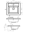 Тумба с раковиной Art&Max Family-M 40 см, 2 ящика, Iron Stone