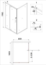 Душевой уголок Niagara Nova NG-43-10AG-A80G 100x80 прозрачный, золото