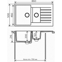 Кухонная мойка Tolero R-118 №102 86 см сафари