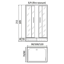 Душевой уголок River Morava XL 100/80/24 MT 100x80 хром, матовое