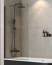 Шторка для ванны Cezares LIBERTA-V-1-TB-80/155-C-NERO 80x155 прозрачная, профиль черный матовый
