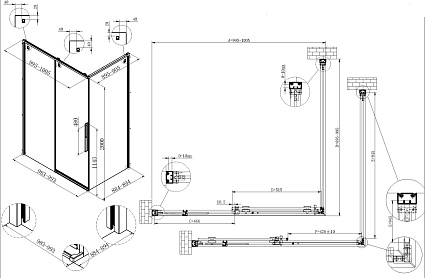 Душевой уголок Vincea Ultima VSR-7UL9010CL 100x90 хром, прозрачное