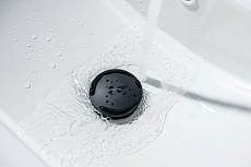 Донный клапан Aquatek AQ6002MB с переливом, Push-open, черный матовый