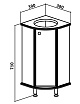Тумба с раковиной Руно Браво 40 см угловая белый