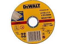 Круг отрезной по металлу INDUSTRIAL (115х22,2 мм) DeWalt DT42240Z