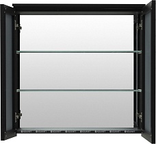 Зеркальный шкаф De Aqua Алюминиум 80 см, с подсветкой, черный