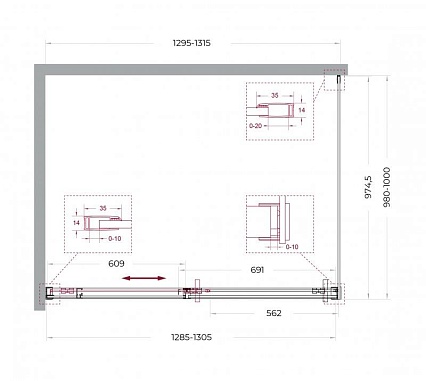 Душевой уголок BelBagno SOFT_CLOSE-1-AH-1-130/100-C-GM 130x100 прозрачный, оружейная сталь Душевой уголок BelBagno SOFT_CLOSE-1-AH-1-130/100-C-GM 130x100 прозрачный, оружейная сталь
