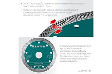 Ультратонкий алмазный диск Ultra-Thin 115x22.2x1.2 мм Kraftool 36685-115
