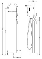 Напольный смеситель Timo Saona 2300/03Y-CR с душем, черный