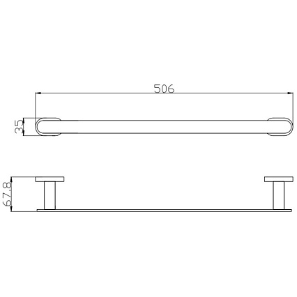 Полотенцедержатель Rav Slezak Yukon YUA0701/50CMAT 50.6 см черный матовый