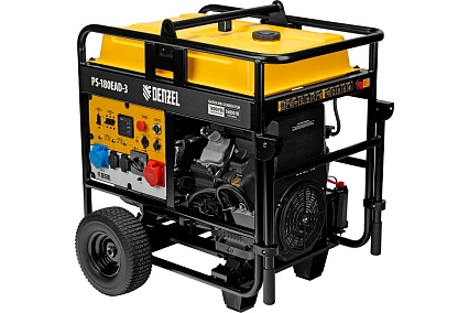Бензиновый генератор Denzel PS-180EAD-3 18 кВт, 230/400 В, 65 л, разъём ATS, переключение режима, электростартер 946994