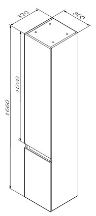 Шкаф пенал Am.Pm X-Joy 30 см подвесной, черный матовый M85ACHR0306BM