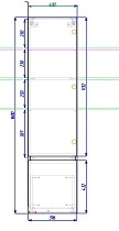 Шкаф пенал Art&Max Techno 40 см левый, смоки софт