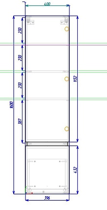 Шкаф пенал Art&Max Techno 40 см левый, смоки софт