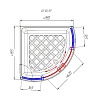 Душевой уголок Радомир 1-03-1-0-0-0040 100х100 четверть круга, высокий поддон, прозрачный