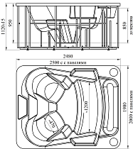 Мини бассейн Радомир Колизей 250x200 белый, с г/м