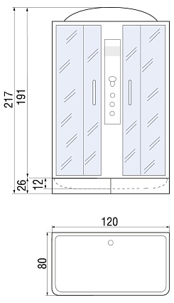 Душевая кабина River Sena 120/80/24 ТН 120x80 тонированная, 10000001451