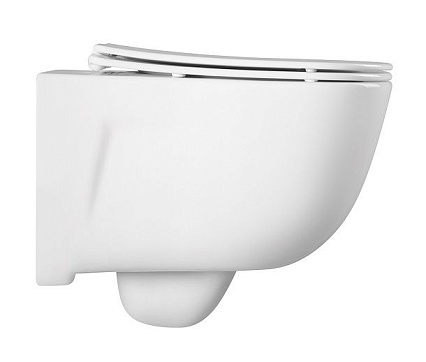 Подвесной унитаз SET Aquatek Дива-019 4в1, кнопка хром матовый Подвесной унитаз SET Aquatek Дива-019 4в1, кнопка хром матовый