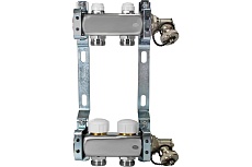 Коллекторная группа из нержавеющей стали ColSys 805R 2 выхода, с отсечными, термостатическими и дренажными клапанами 1805R22502