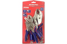 Клещи зажимные WORKPRO набор 3 предмета CR-V PRO WP201003