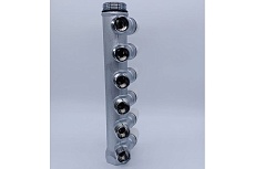 Коллектор Tiemme 6 отводов, регулируемый 1&quot;х1/2(16) MAXIMA (никель) 1860084 / 1868K