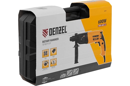 Электрический перфоратор Denzel rhh-600-22, sds-plus, 600 вт, 2.5 дж, 2 режима 26602