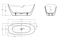 Акриловая ванна AQUAme AQM3504GW 167x75 см белый глянец
