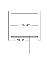 Душевая дверь AQUAme AQM7108-2-12 120x195, прозрачное, черный