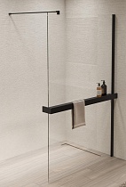 Душевая перегородка Vincea Walk-In VSW-1HR120CLB 120x200 черный матовый, прозрачное