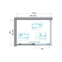 Душевой уголок BelBagno UNO-195-AH-1-100/80-C-Cr 100x80 прозрачный, хром