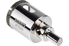 Коронка алмазная трубчатая по керамограниту Flex 226-010 DHS (35х65 мм; высота сегмента 5 мм; A3; 60Р) Hammer 58973