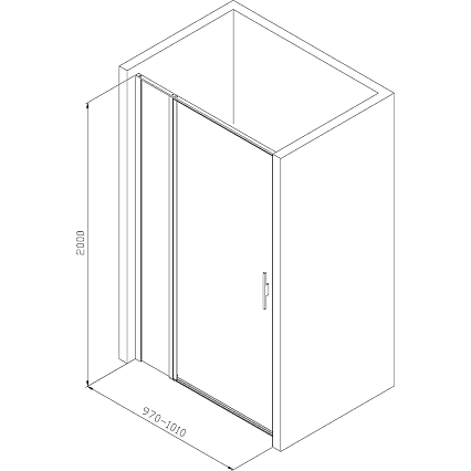 Душевая дверь Allen Bray Priority 100x200 3.31004.00 прозрачная, хром