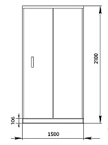 Душевая дверь Aquanet Alfa NAA6121 150x200, прозрачное стекло