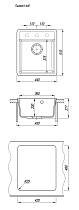 Кухонная мойка Florentina Пьемонт 44 см грей FS, 17.030.B0440.305