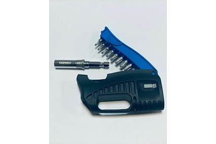 Набор бит с отверткой KS Tools TB 1/4" реверсивная трещотка, складывающийся 918.2855